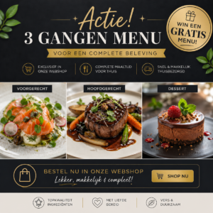 Facebook actie 3 gangen-menu 18,50